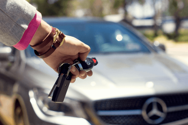 Person trying to unlock car