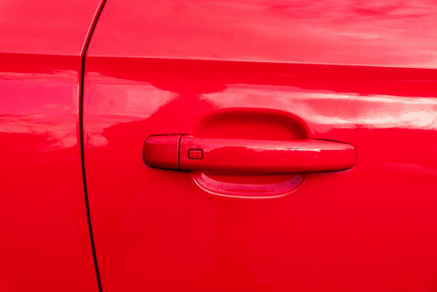 Red car door lock